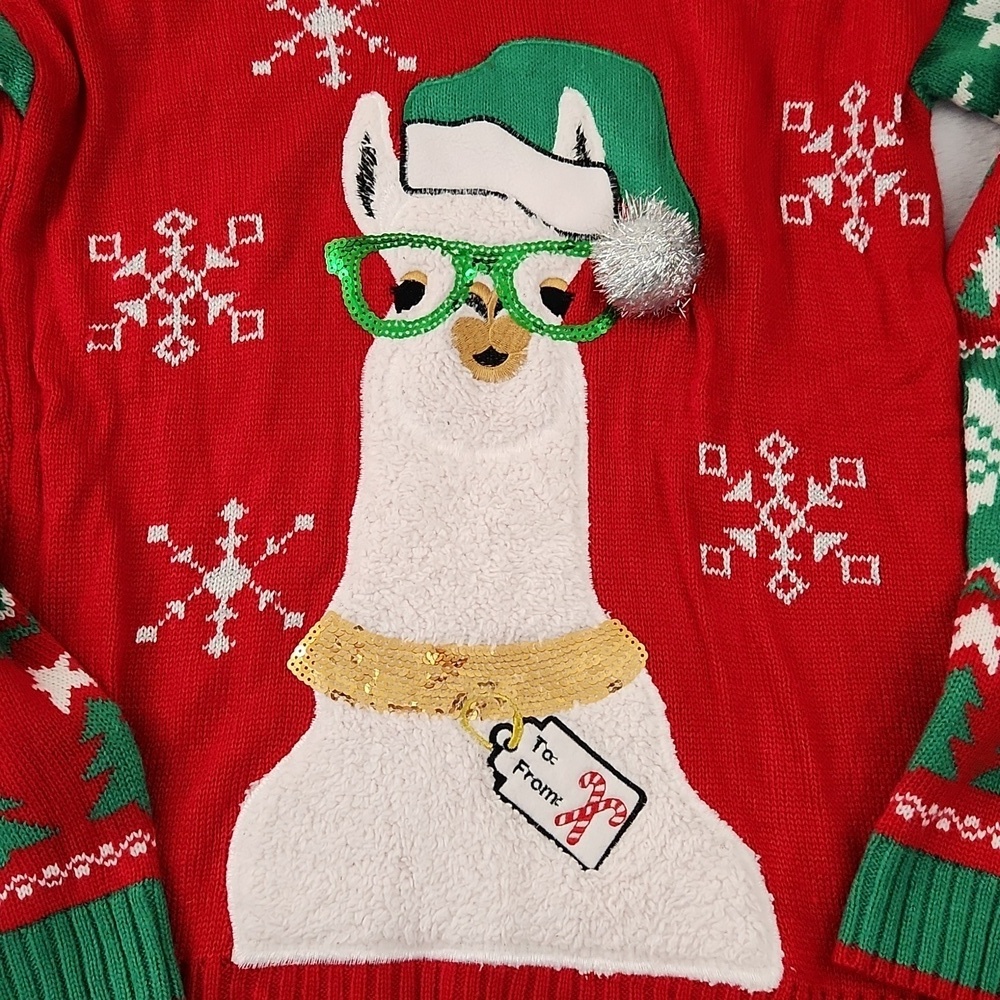 Llama Christmas sweater size M - Picture 3 of 8